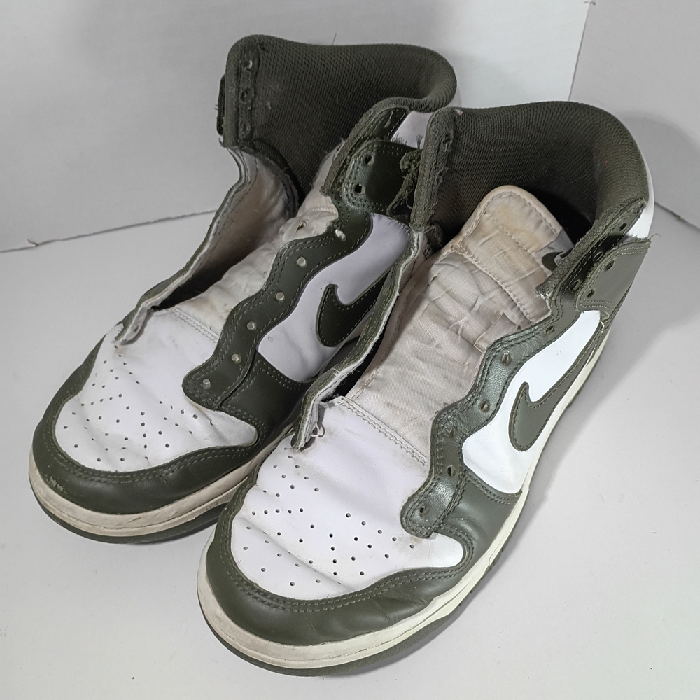 Youth Nike Dunk High (GS) Green Khaki Sz 6.5 *No Laces*[DB2179-105]